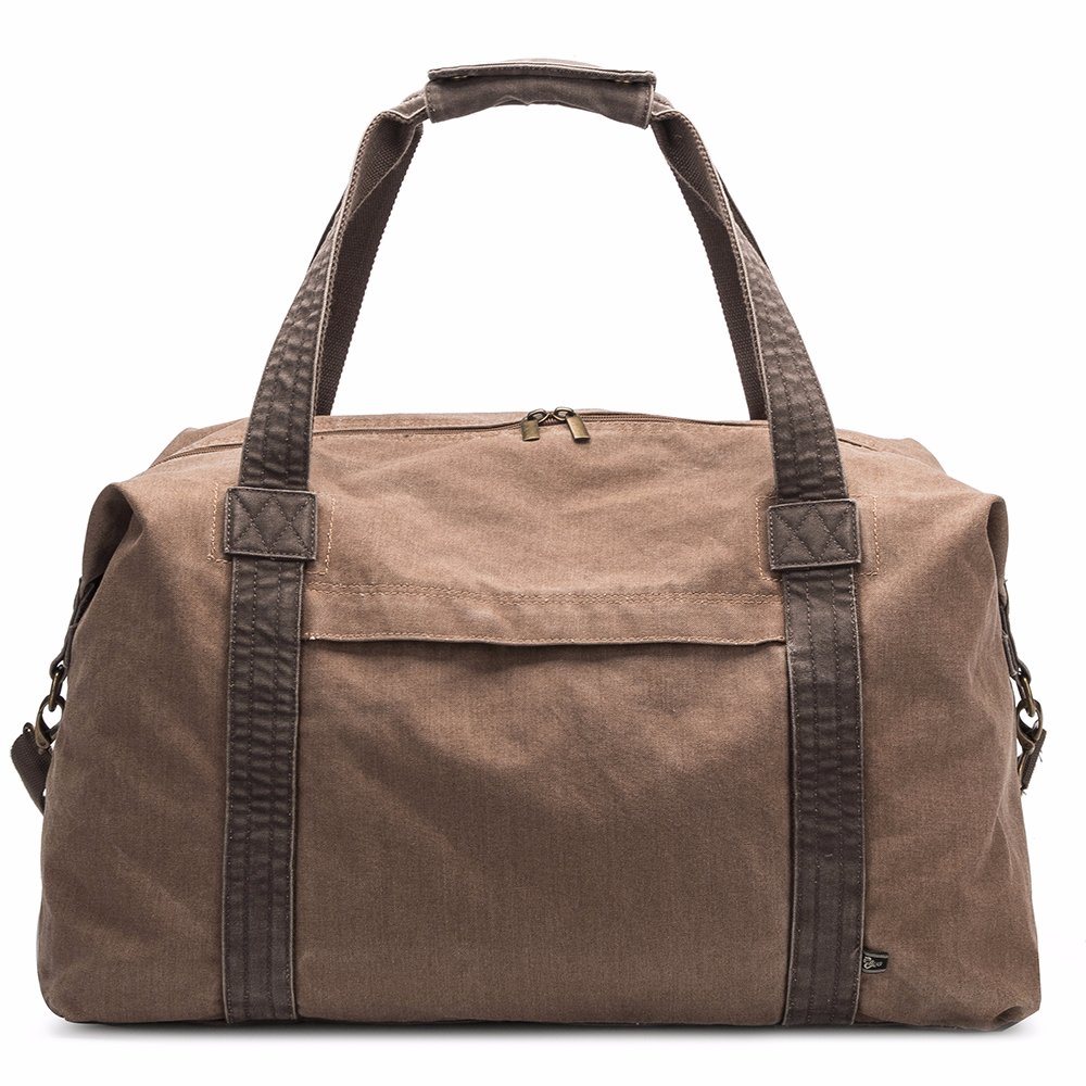 Waxed Canvas Travel Duffle Bag Mens Leather Bag