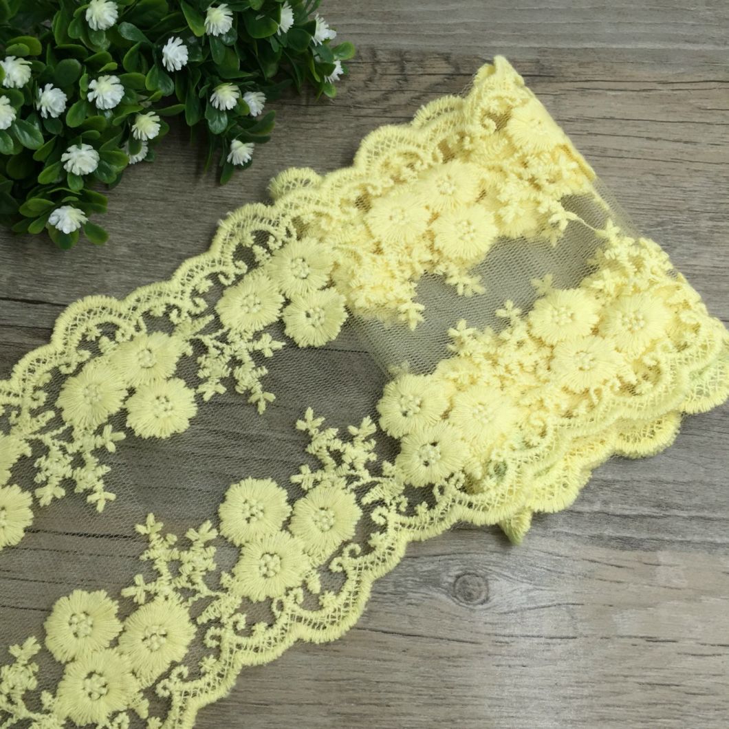 Embroidered Border Mesh Lace Trim