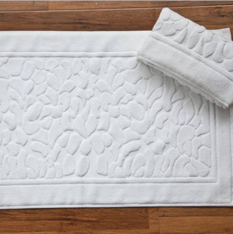 100% Cotton Embossed Hotel Floor Towel Bath Mat