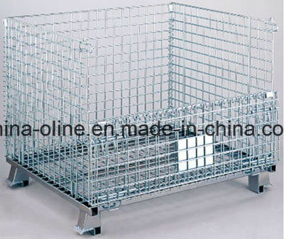 Stackable Folded Galvanized Steel Welded Wire Mesh Container