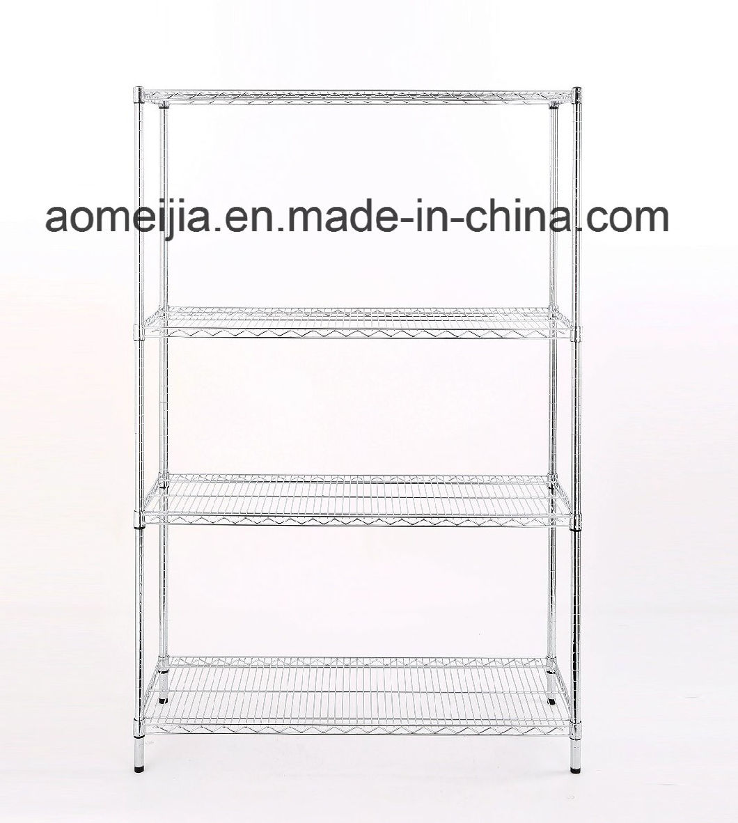 4 Tier Chrome Wire Display Stand with Wheels