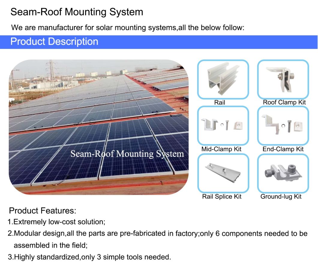 Roof Rack Solar Mounting System Products Aluminum Anodized Power Supply