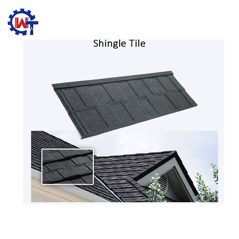 Al-Zn Steel Sheet Stone Coated Metal Shingle Roof Tile