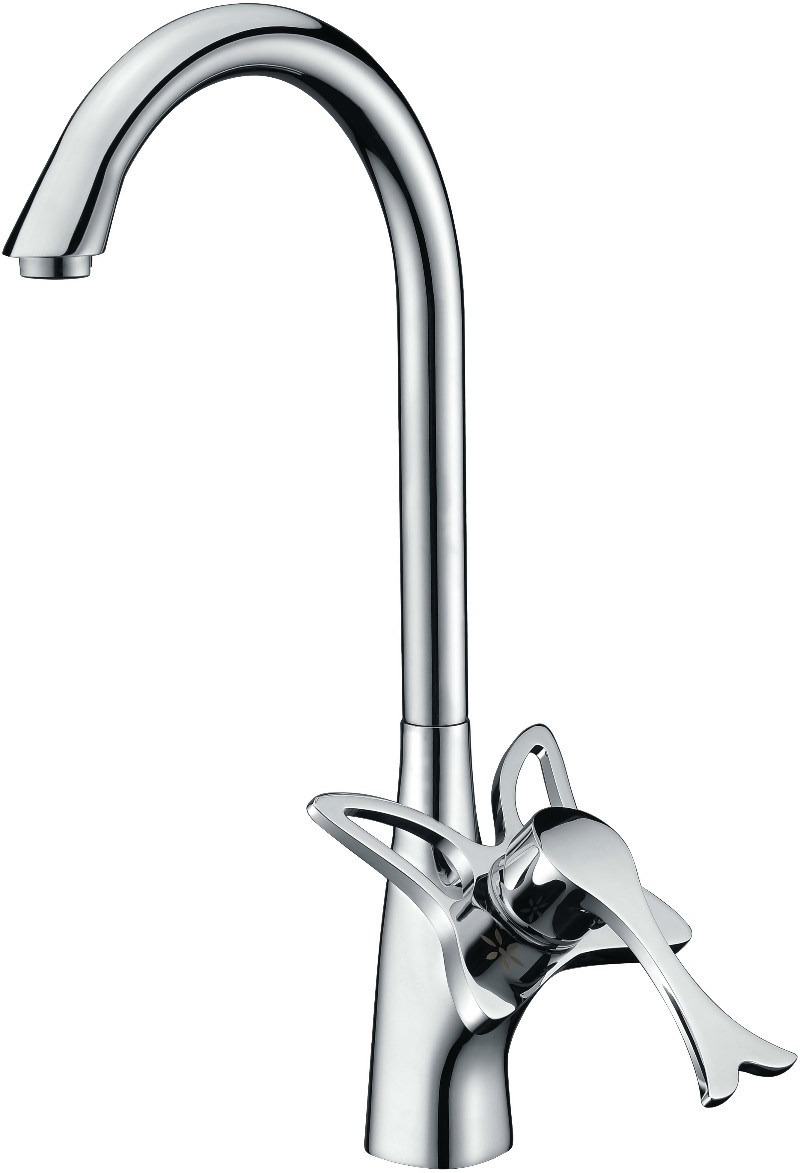 Brass Modern Sanitary Cold and Hot Water Mixer Tap Two Ways Kitchen Faucet