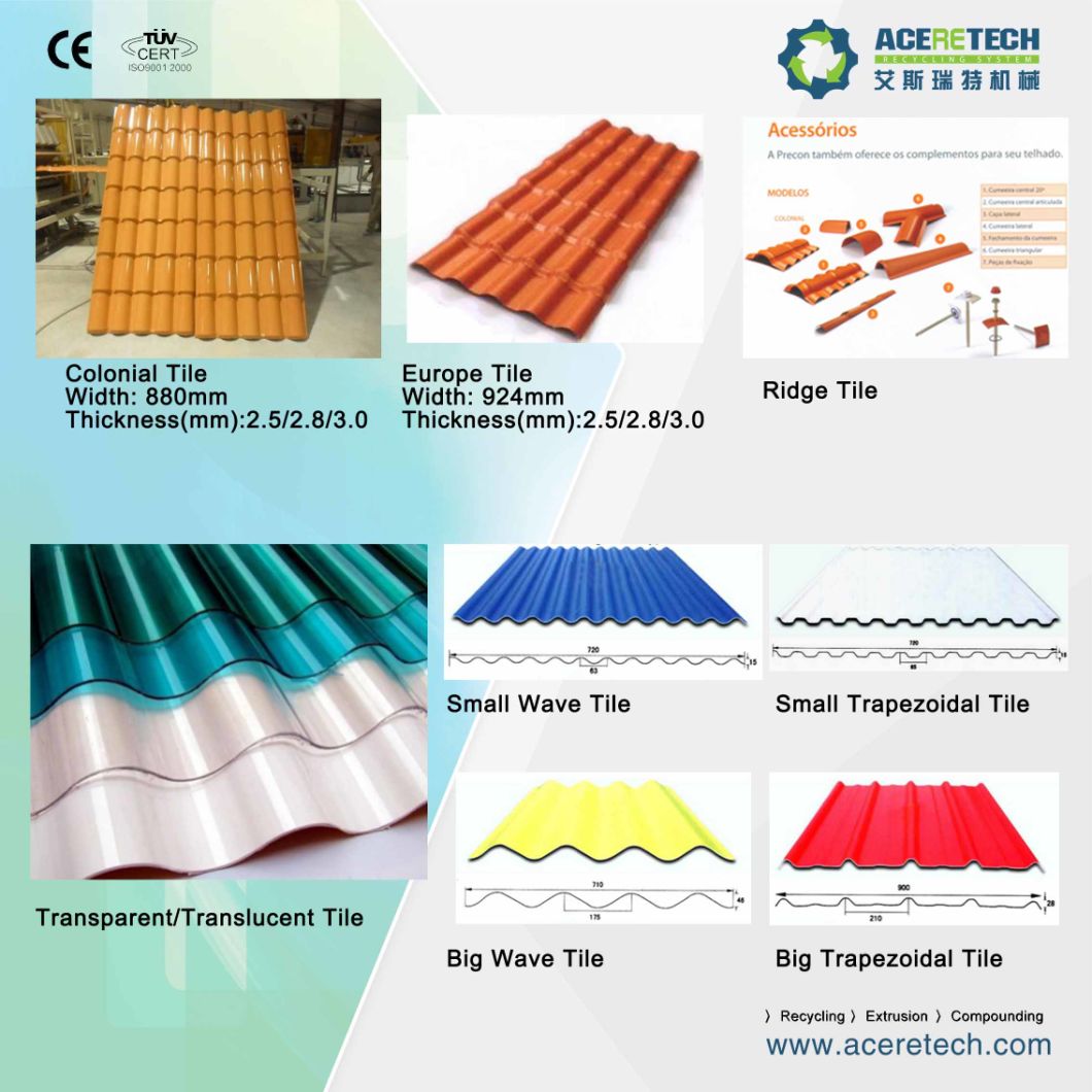 PVC Corrugated/Wave/Roof/Glazed/Colonial/Transparent/Translucent/ Tile Making/Extruding/Producing Machine