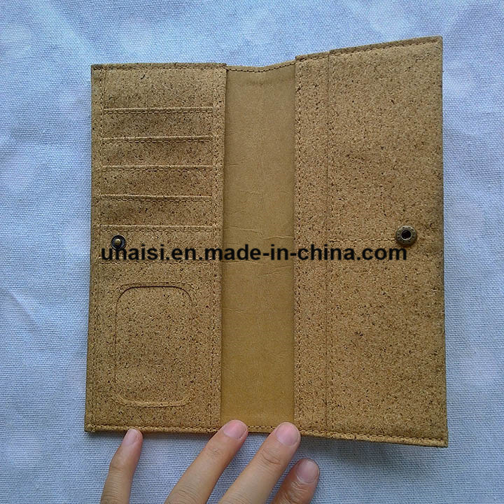 Cork Washable Kraft Paper Travelling Long Bifold Passport Wallet