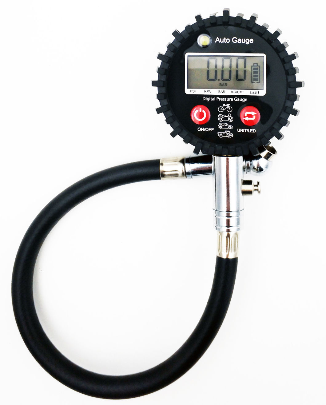 LED Light Digital Tire Pressure Gauge with Hose