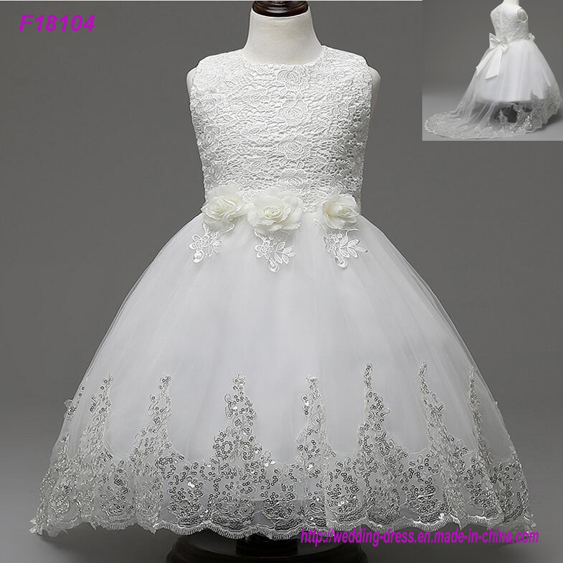 Real Sample High Quality Flower Girls Dresses Sparkly Gold Sequins Kids Long Formal Wedding Party Gowns Sleeveless Open Back Bow Sash