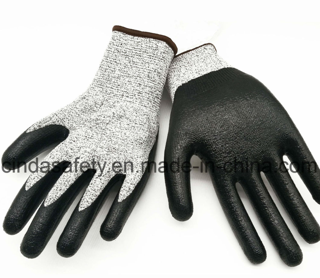 Hppe Cut Resistance Labor Protective Nitrile Smooth Working Glove