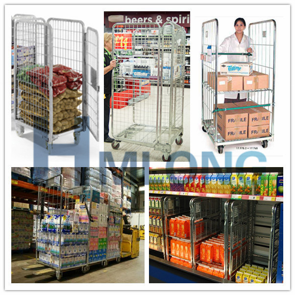 Warehouse Storage Folding Metal Security Roll Container