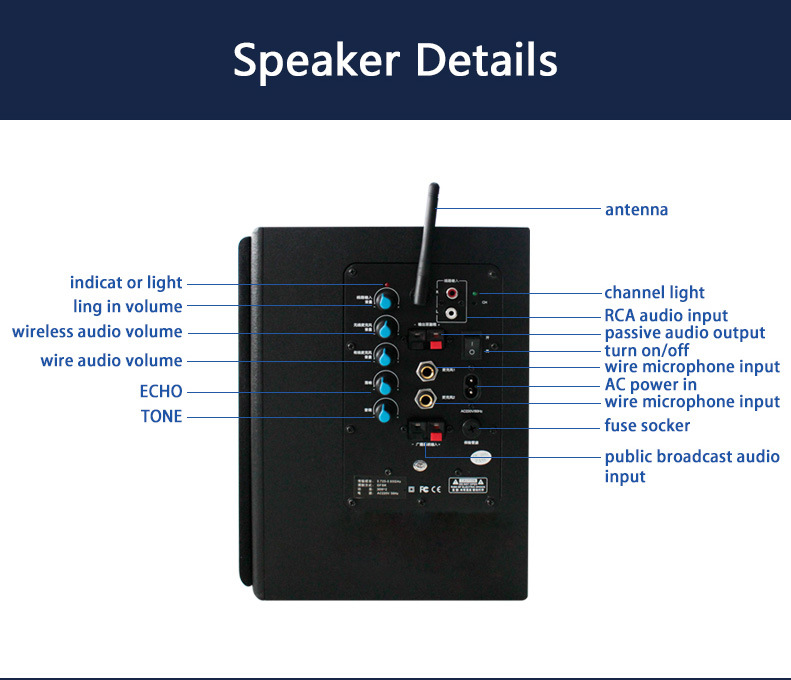 Tp-Wireless 5.8GHz Wireless Microphone and Wireless Speaker System for Classroom /Church/Conference Room