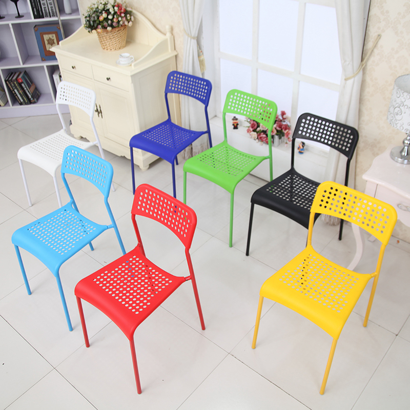 Contemporary Yellow Metal Stack Dining Chairs for Less