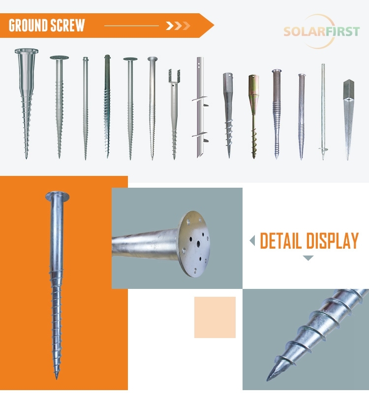 Direct Factory Solar Panel Using Anchor Pile Ground Screw Pole Anchor