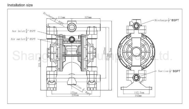 Manual Small Slurry Mini High Pressure Air Diaphragm Pump