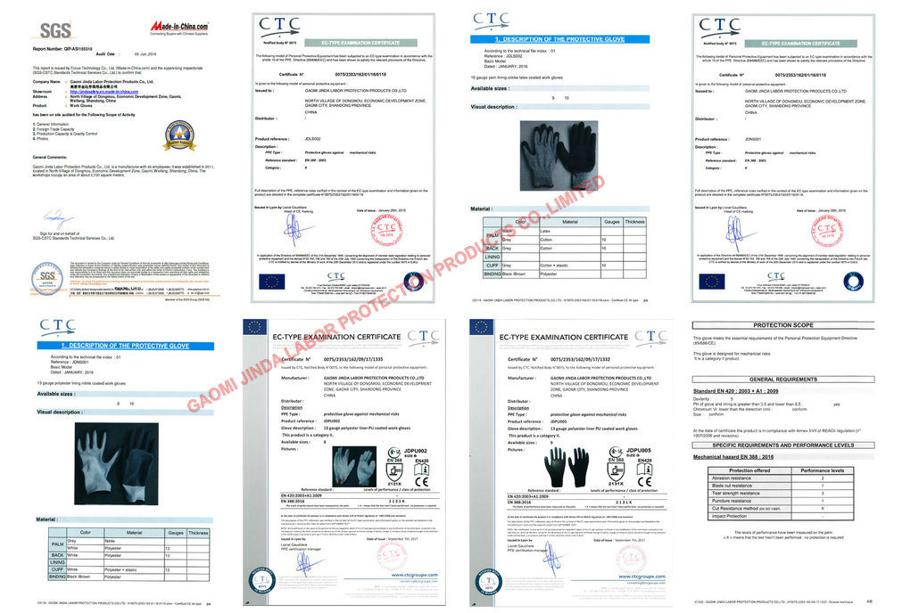 Nitrile Coated Industrial Labor Protective Gloves Safety (NS007)