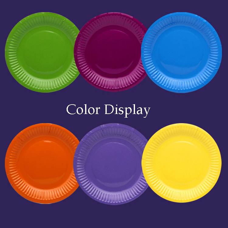 Custom Promotional Color Mulit-Color Wholesale Selling Round Paper Plate Disposable