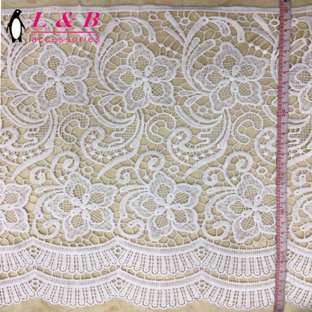 Embroidered Wide Floral Lace Trim