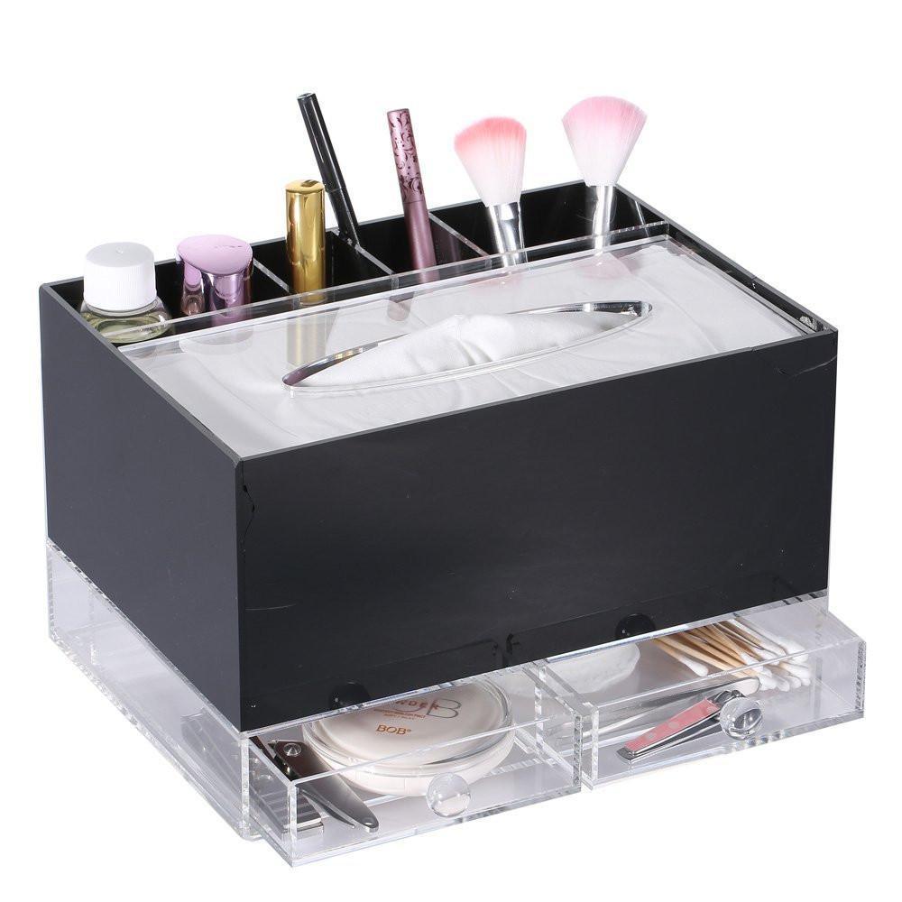 All in One Premium Acrylic Makeup and Tissue Organizer