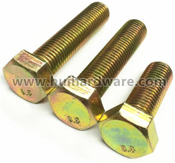 Color/Yellow Zinc Plated Hex Bolt with Full Threaded M6 M8