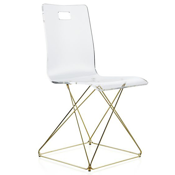 Elegant Modern Chair Steel Chromed Feet Acrylic Back Dining Chair with Cushion Sedia Da Pranzo Acrilico