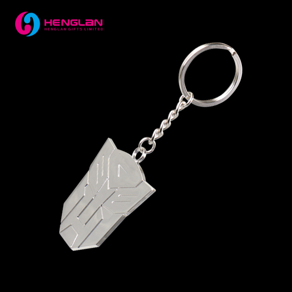 Silver Plated and Enameled Alloy Robot Key Chain Metal Keychain (HL-KC001)