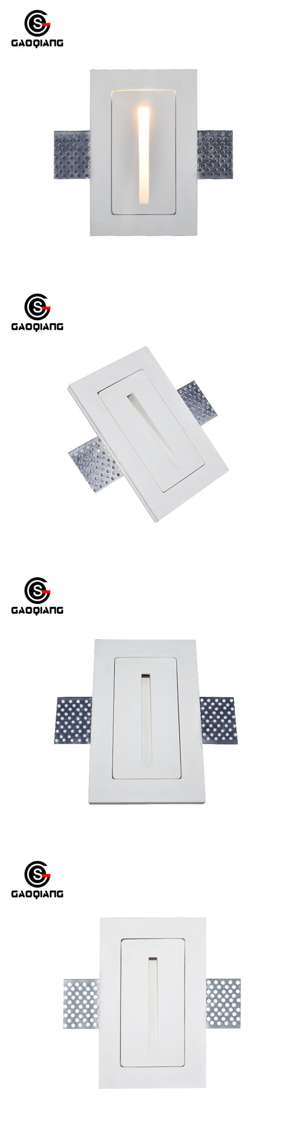 up and Down Wall Light LED Gesso Gypsum Rectangular Recessed Lights Ce RoHS Approved Gqd8007A