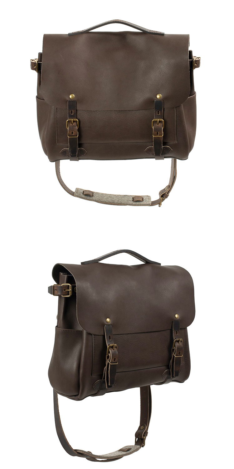 Hot Selling Factory Price 15 Inches Laptop Vintage Brown Leather Messenger