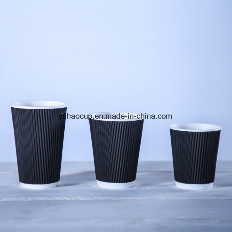 Food Grade 12oz Double Wall Ripple Coffee Paper Cup