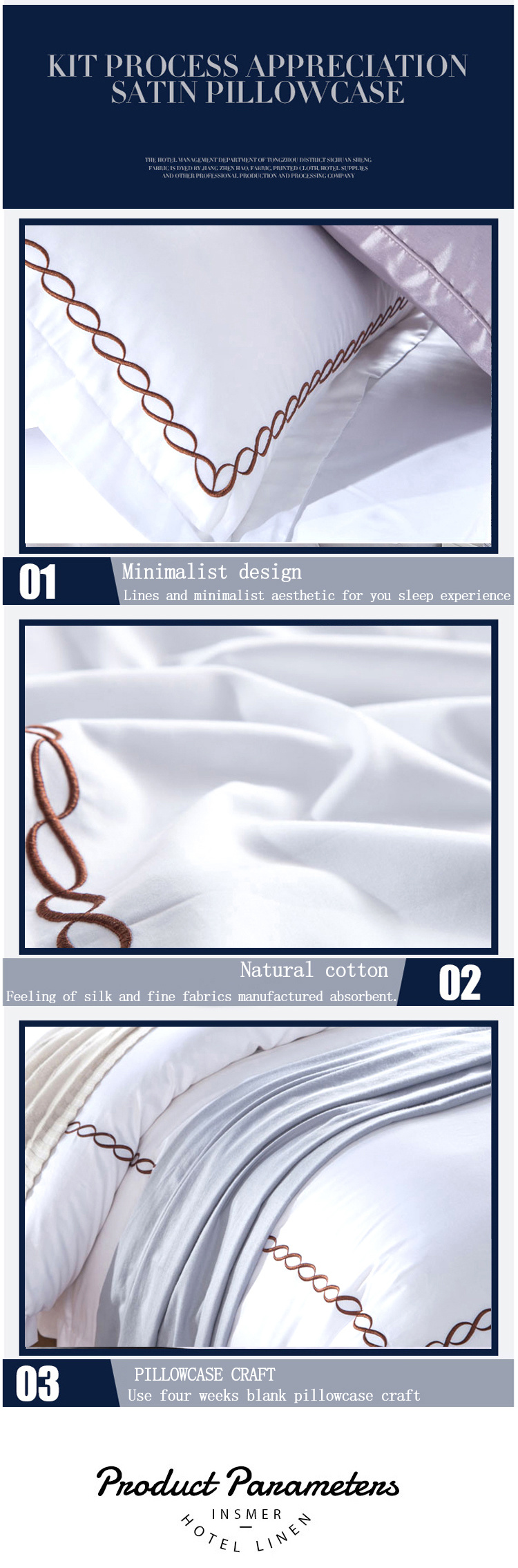 Yrf Wholesale Custom White Egyptian 100% Cotton Bed Linen