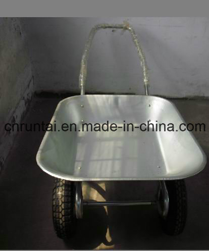 Cheaper Galvanized Tray and Frame Double Wheels Wheelbarrow (WB6211)