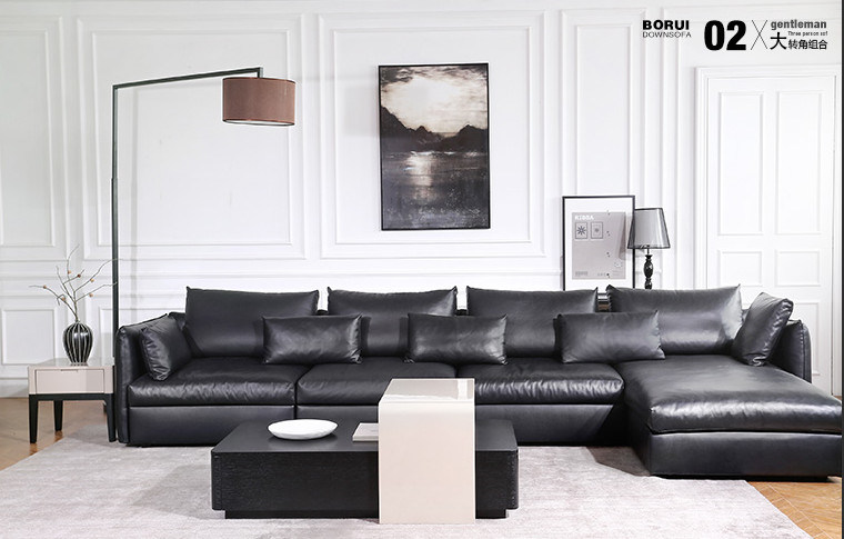 Home Furniture Living Room Sets Leather Feather Sofa of Australia