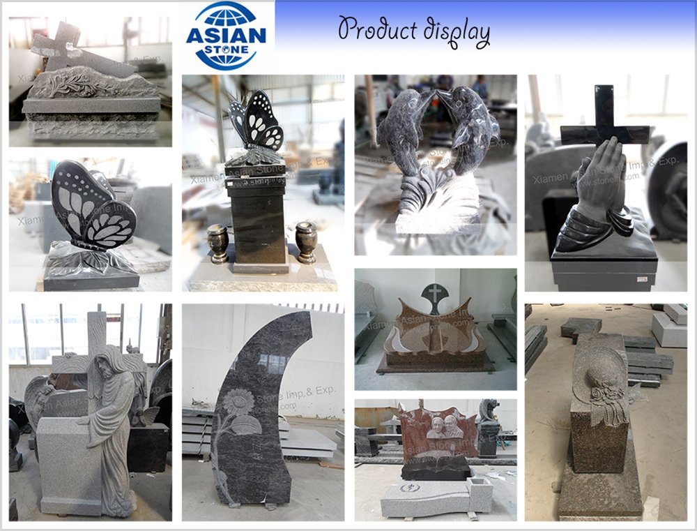 Double Lover Heart Flower Flat Markerwith Line Cavring Granite Stone Monument/Tombstone/Headstone New Product Hot Sale