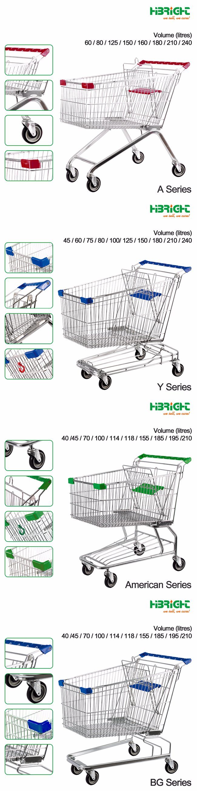 American Style Two Tier Convenient Store Shopping Cart