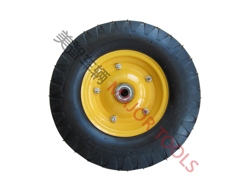 4.00-8 Yellow Rim Pneumatic Wheel with Inner Tube for Wheelbarrow