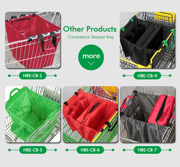 Supermarket Polyetser Fabric Foldabe Shopping Trolley Bag