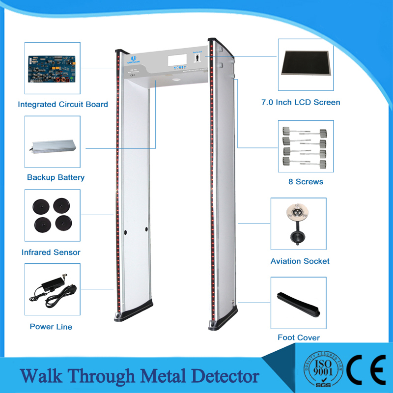 24 Zones, AC85V-264V Archway Metal Detector with 256 Sensitivity Level