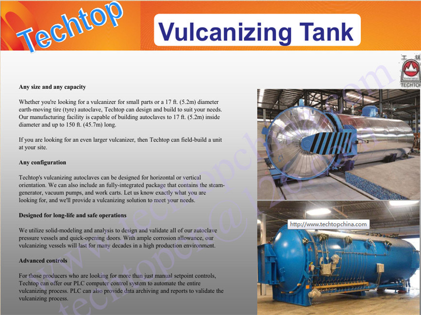 2018 Hot Rubber Autoclave Machine, Rubber Vulcanizing Boiler, Tire Retreading Boiler