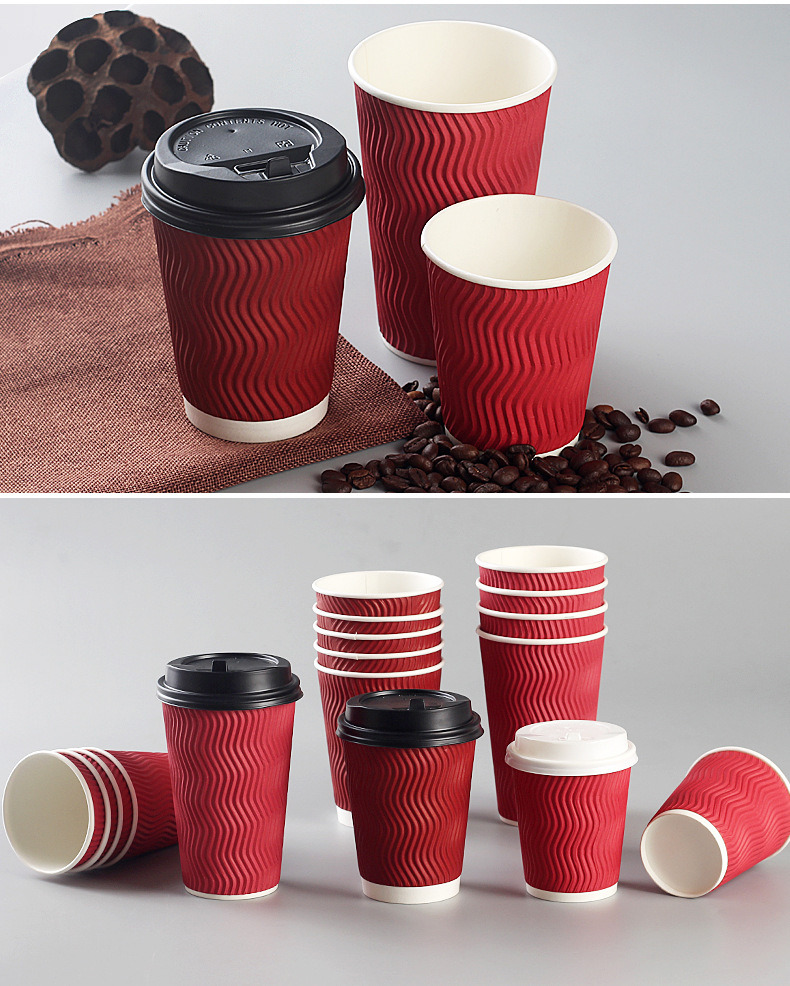 The Corrugated Cup with Disposable Coffee Cup Hot Drink Cup