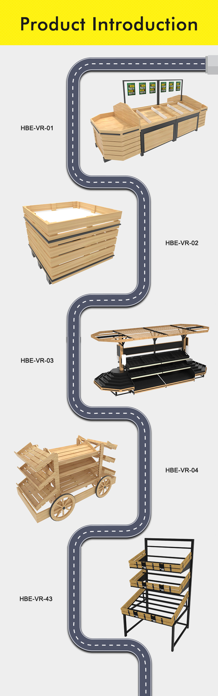 Island Fruit and Vegetable Display Gondola Shelf