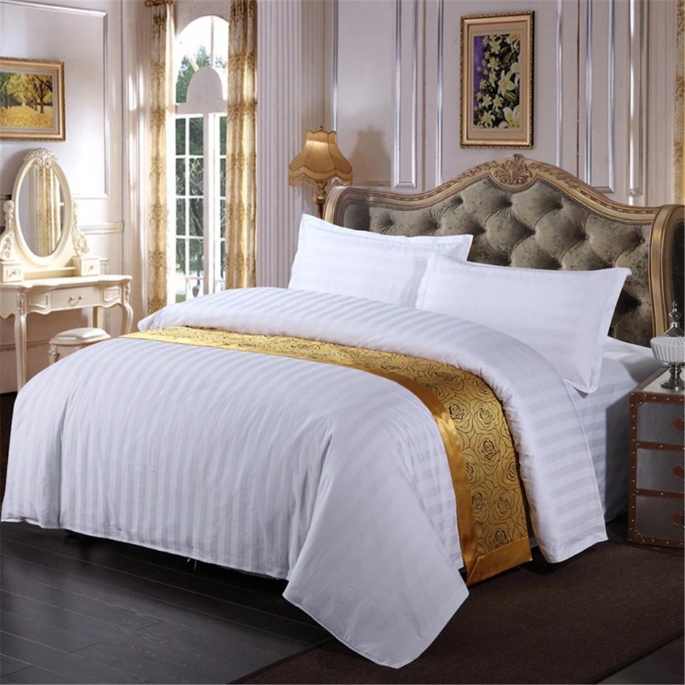 Hand Made Bedding Set Pure Color and Pure Cotton Bedclothes 4PCS Luxury Bed Linen (JRAC025)