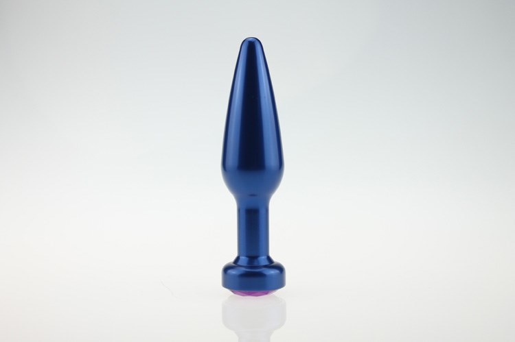 Aluminum Alloy Silver Metal Routine Anal Plug with Color Jewelry