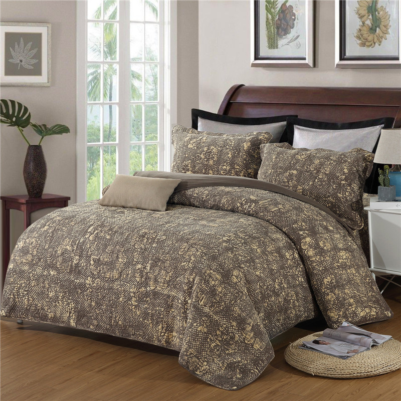 100% Cotton Duvet Cover Bedding Set Embroidered & Stone Washed