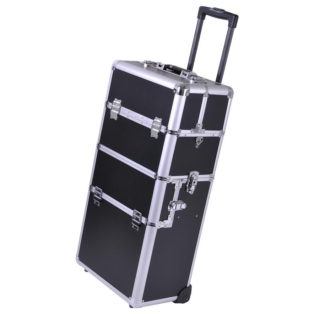 Professional Aluminum Cosmetic Train Makeup Artist Rolling Case Hb-2027