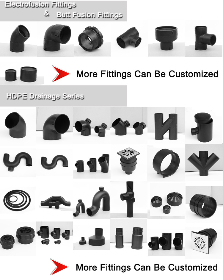 Siphonic System PE Drainage Pipe Fittings Access Tee Bend