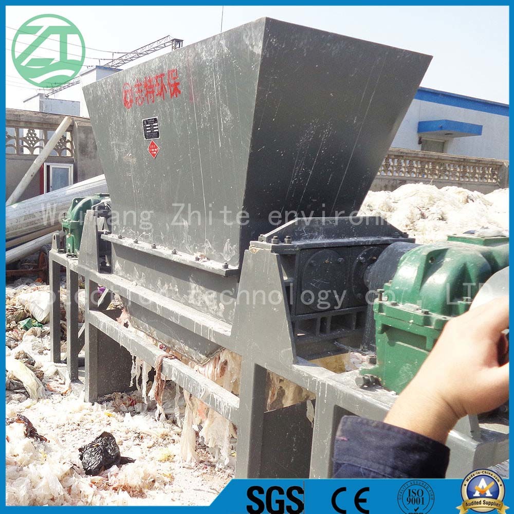 Plastic/Rubber/Drum/ Wood/ Tyre/Film/Lumps/Jumbo/ Woven Bags with Double Shaft Shredder