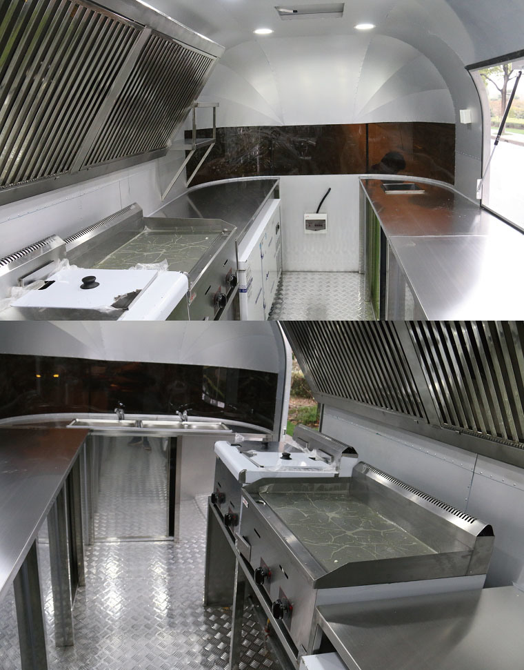 Street Trailer Kitchen Food Van for Restaurant Service