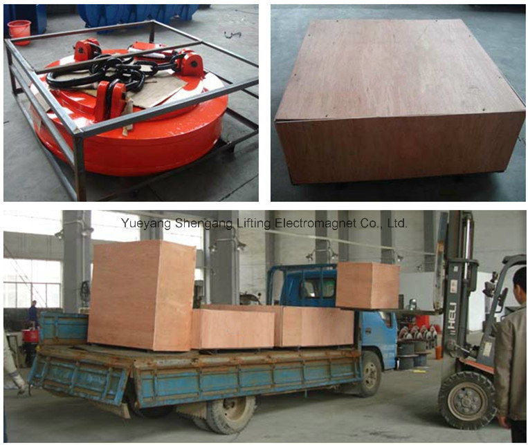Industrial Lifting Magnet for Unloading Scraps on Narrow Carriage