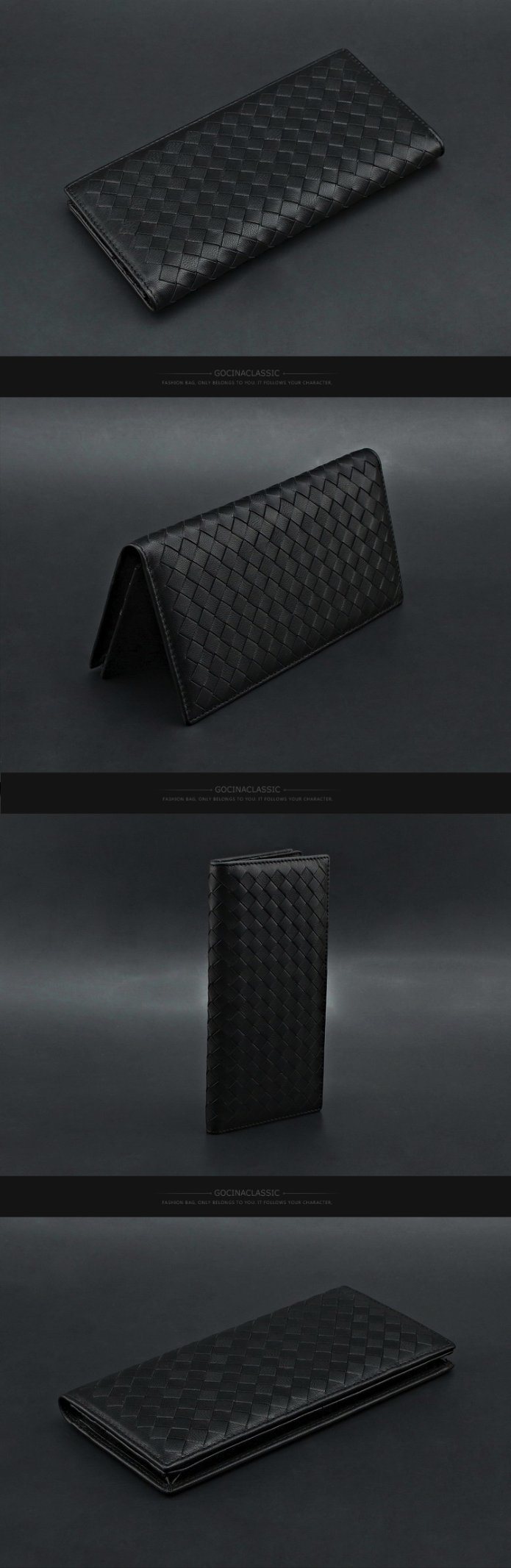 Hot Selling Genuine Leather Purse Long Wallet for Business Men