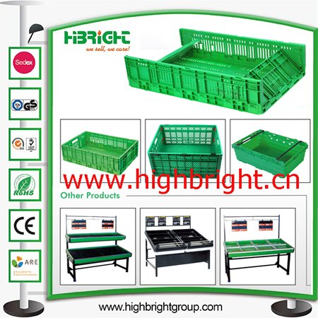 Plastic Transportation Logistics Crate for Supermarket Fresh Vegetables and Fruits