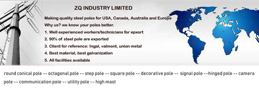 Step Pole Q235 for Street Lighting